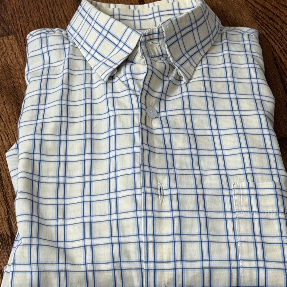 Mens Short Sleeve Plaid Button Up Cotton Shirt